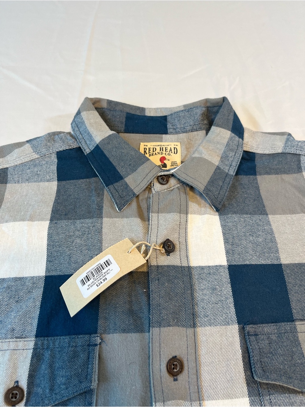 RedHead Mens XL Buffalo Plaid Flannel Button Down Shirt NWT - Picture 2 of 5